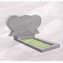 Гранитный памятник горизонтальный в виде двух сердец – 079 Гранитный памятник горизонтальный в виде двух сердец – 079