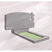 Гранитный памятник горизонтальный с закругленным верхом и крестом – 084