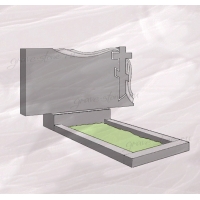 Гранитный памятник горизонтальный с плащаницей и крестом – 087