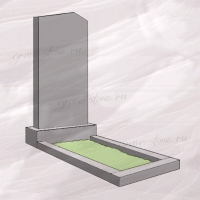 Гранитный памятник вертикальный с двухскатным верхом - 004