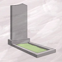 Гранитный памятник вертикальный с двухскатным верхом - 005