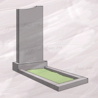 Гранитный памятник вертикальный с полукруглым вырезом вверху - 017
