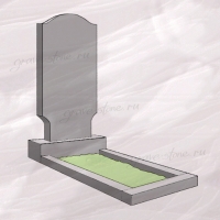 Гранитный памятник вертикальный с полукруглыми вырезами по углам - 019