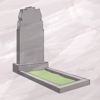 Гранитный памятник вертикальный с фигурным верхом - 041
