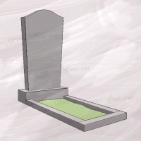 Гранитный памятник вертикальный с волнообразным верхом - 054
