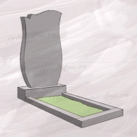 Гранитный памятник вертикальный с волнообразным верхом - 064