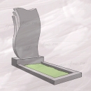 Гранитный памятник вертикальный волнообразной формы - 089 Гранитный памятник вертикальный волнообразной формы - 089