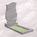 Гранитный памятник вертикальный с верхом в виде волны - 097 Гранитный памятник вертикальный с верхом в виде волны - 097