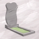 Гранитный памятник вертикальный с изображением сердца – 131 Гранитный памятник вертикальный с изображением сердца – 131