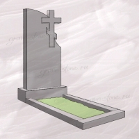 Гранитный памятник вертикальный с полукруглым верхом и крестом – 142