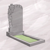 Гранитный памятник вертикальный резной с крестом и розами – 157