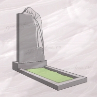 Гранитный памятник вертикальный резной «скорбящая» – 178