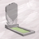 Гранитный памятник вертикальный резной с лебедем – 194