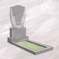 Гранитный памятник вертикальный резной с лебедем – 195