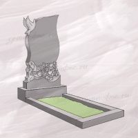 Гранитный памятник вертикальный резной с розами и голубем – 205