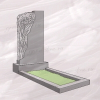 Гранитный памятник вертикальный резной с лилиями – 215