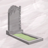 Гранитный памятник вертикальный резной с березой – 220